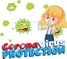 Coronavirus Protection with children cartoon character vector