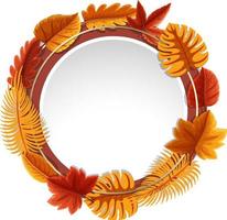 Round frame with autumn foliage vector