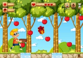 Collecting Apples Game Scene Template vector