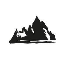 silhouette mountains peak vector