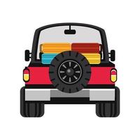 off road car with luggage vector