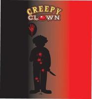 Creepy Clown text poster with clown silhouette vector