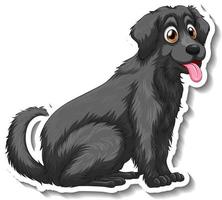 Diseño de etiqueta con perro golden retriever negro aislado vector