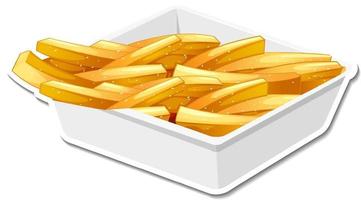 French fries sticker on white background vector