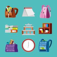 school education set vector