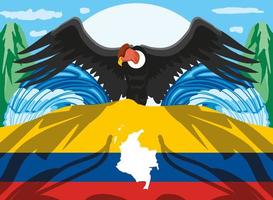 Colombia condor flag vector