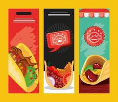 taco day banners vector