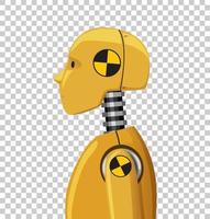 Side view of crash test dummy on grid background vector