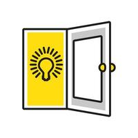 idea puerta abierta vector