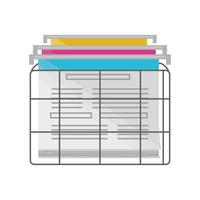hanging file folders in cupboard vector