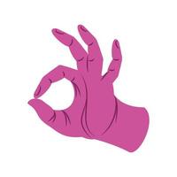 pink left hand ok vector