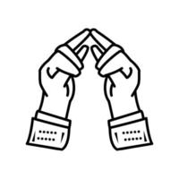 hands mantra yoga thin line vector