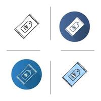 Wet wipes icon. Flat design, linear and color styles. Tissues. Isolated vector illustrations