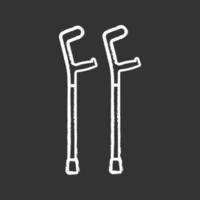 Elbow crutches chalk icon vector