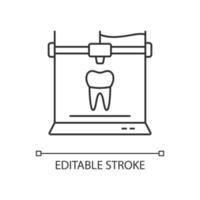 3d printing for dentistry linear icon vector