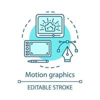 icono de concepto de gráficos en movimiento vector