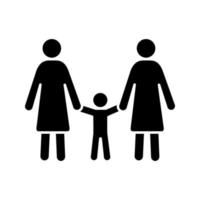Lesbian family glyph icon vector