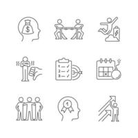 Motivation stimulus linear icons set vector