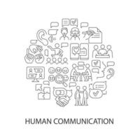Communication abstract linear concept layout with headline vector