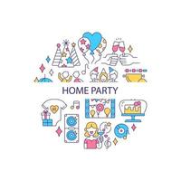 Home party abstract color concept layout with headline vector