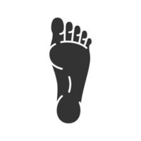 Foot glyph icon. Silhouette symbol. Negative space. Vector isolated illustration