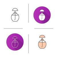 Perfume icon. Flat design, linear and color styles. Isolated vector illustrations