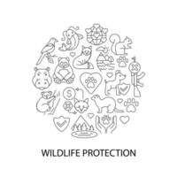 diseño de concepto lineal abstracto de protección de vida silvestre con título vector