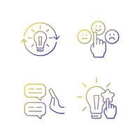 Logical and rational thinking linear vector icons set