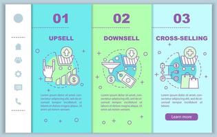 Sales methods onboarding mobile web pages vector template