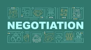 Negotiation word green concepts banners vector