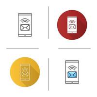 Smartphone incoming message icon vector