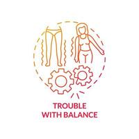Trouble with balance concept icon vector