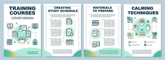 University entrance brochure template. Study schedule, materials. Flyer, booklet, leaflet print, cover design with linear icons. Vector page layouts for magazines, annual reports, advertising posters