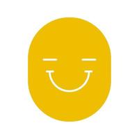 Happy and funny smile glyph color icon. Good mood. Silhouette symbol on white background. Negative space. Vector illustration