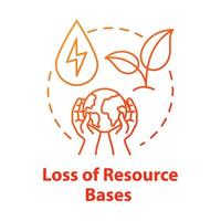 Loss of resource base concept icon. Nature damage of industrial production. Ecosystem and ecology. Overconsumption idea thin line illustration. Vector isolated outline RGB color drawing