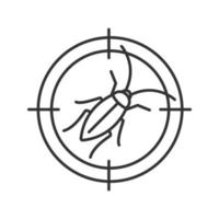 Cockroach target linear icon. Roach repellent. Pest control. Thin line illustration. Contour symbol. Vector isolated outline drawing