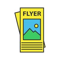 Flyer mockup color icon vector