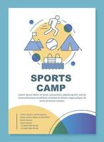 Bootcamp del campeonato deportivo, diseño de plantilla de folleto. folleto, folleto, diseño de impresión de folletos con ilustraciones lineales. diseños de páginas vectoriales para revistas, informes anuales, carteles publicitarios vector