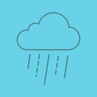 Rainy cloud linear icon. Thin line outline symbols on color background. Vector illustration