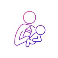 Bottle feeding gradient linear vector icon