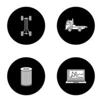 conjunto de iconos de glifo de taller automático