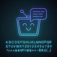 Chatbot message neon light icon vector