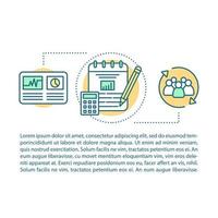 Business analytics and metrics concept linear illustration vector