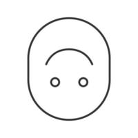 Upside down smile linear icon. Thin line illustration. Reverse face. Contour symbol. Vector isolated outline drawing