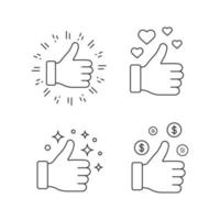 Like linear icons set vector