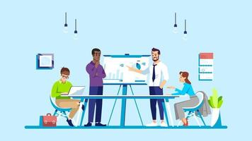 Business training flat vector illustration