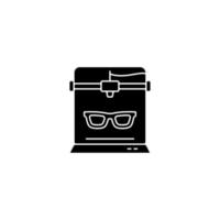 3d printed glasses black glyph icon vector