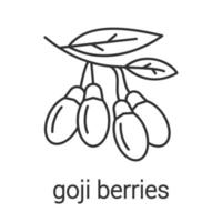 Fresh goji berries linear icon. Thin line illustration. Contour symbol. Vector isolated outline drawing