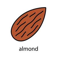 icono de color almendra. ilustración vectorial aislada vector