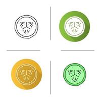 Cucumber slice icon. Flat design, linear and color styles. Spa. Cucumber facial mask. Isolated vector illustrations